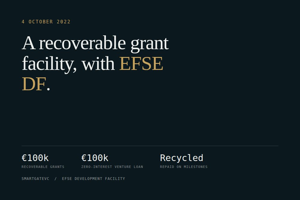 Recoverable grant facility launched with EFSE DF